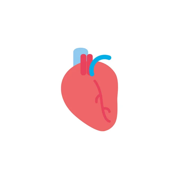 孤立的医疗心脏图标平面设计 — 图库矢量图片