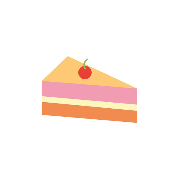 Icône de gâteau sucré isolé design plat — Image vectorielle