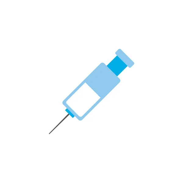 İzole edilmiş tıbbi enjeksiyon ikonu düz tasarım — Stok Vektör