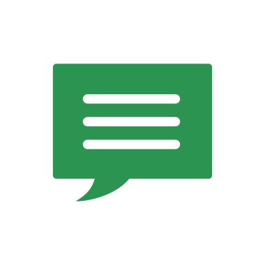 İzole iletişim balonu simgesi düz tasarım