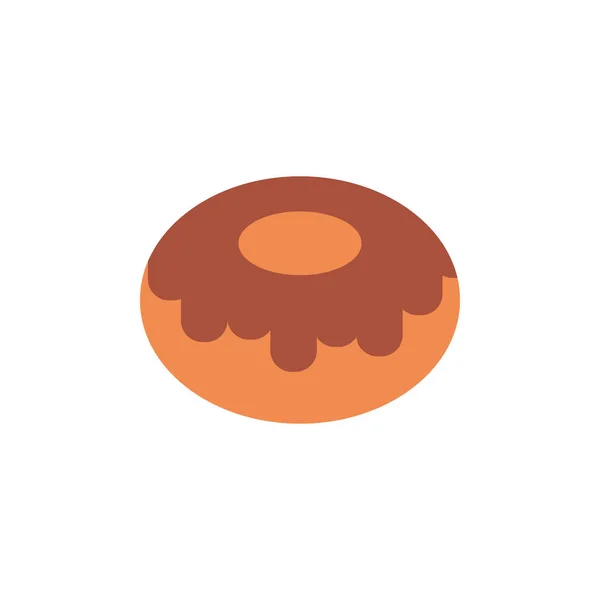 Geïsoleerde zoete donut pictogram plat ontwerp — Stockvector