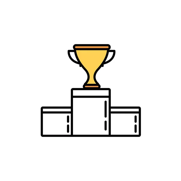 Diseño de trofeos de competición aislados planos y líneas — Vector de stock