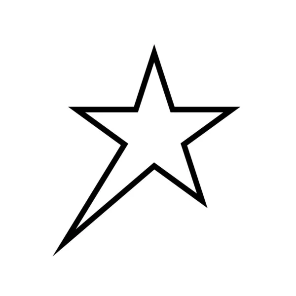 Stjärna fem spetsiga linje stil ikon — Stock vektor