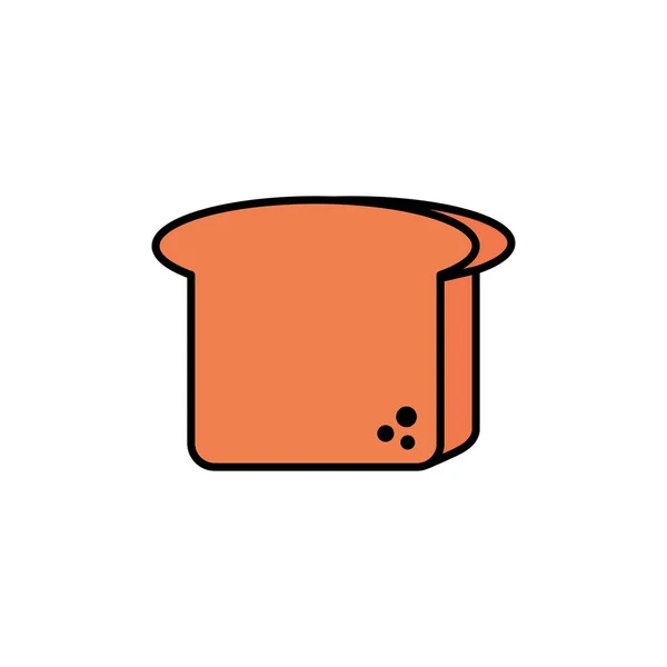 Un icono aislado del pan rellena el diseño — Vector de stock