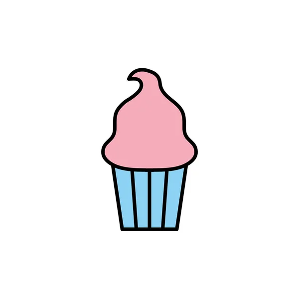 Un icono de muffin dulce aislado llena el diseño — Archivo Imágenes Vectoriales