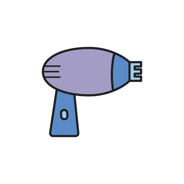 İzole saç kurutma makinesi doldurma ikonu tasarımı — Stok Vektör