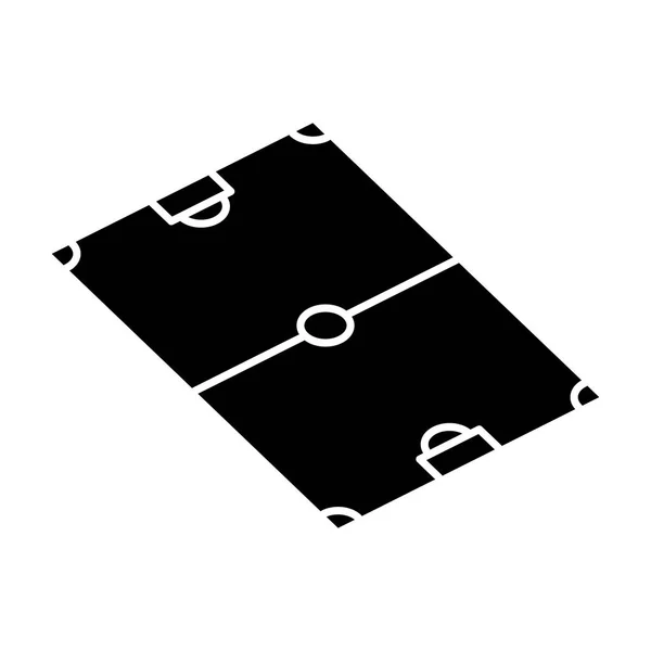 Sportveld voetbal blok lijn stijl pictogram — Stockvector