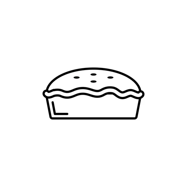 İzole edilmiş tatlı pasta ikonu çizgisi tasarımı — Stok Vektör