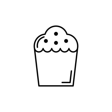 İzole edilmiş tatlı kek ikonu çizgisi tasarımı