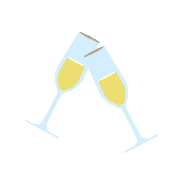 Verres à vin icône de style plat — Image vectorielle