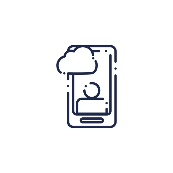 Smartphone technology device line icon — ストックベクタ