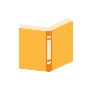İzole edilmiş açık kitap düz tasarımı