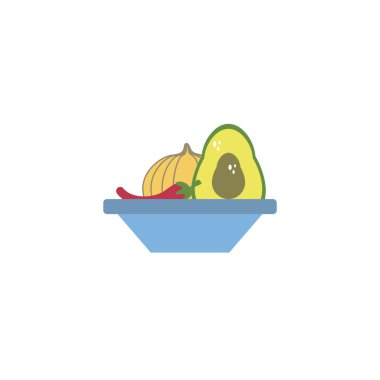 bowl with vegetables flat style icon