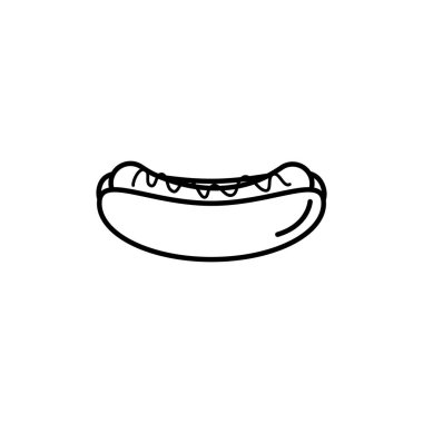 İzole edilmiş hot dog simgesi çizimi