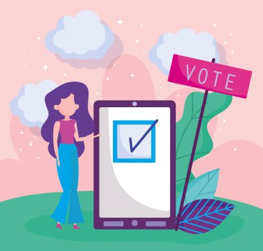 woman and smartphone politics election democracy voting