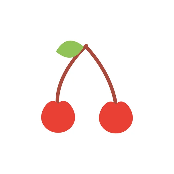 孤立樱桃图标平面设计 — 图库矢量图片