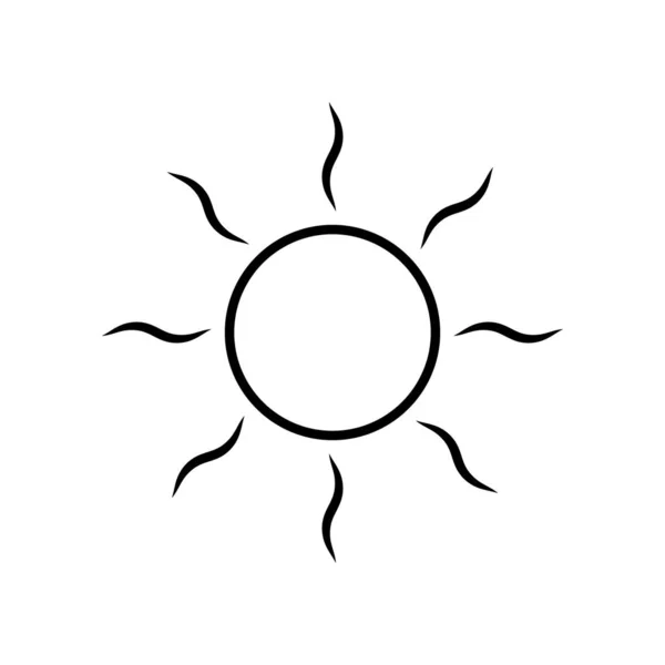 Sun hot line style icon — Stock Vector