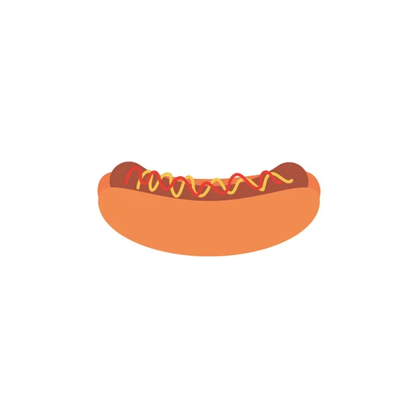 Isolato hot dog icona progettazione piatta — Vettoriale Stock