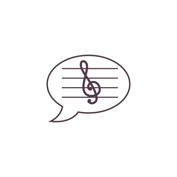 Speech bubble with music note flat style icon — Stock Vector