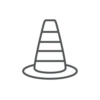 Trafik konisi güvenlik çizgisi simgesi