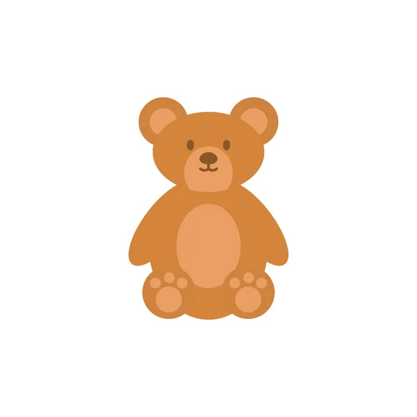 Toy bear animal flat style icon — Stock Vector