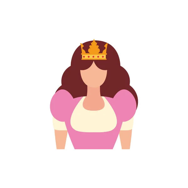 Medieval queen flat style icon — Stock Vector