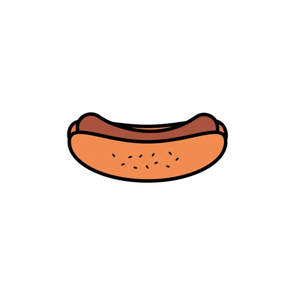 Conception de remplissage d'icônes de hot dog isolées — Image vectorielle