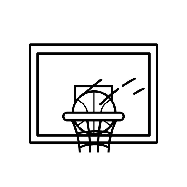 Pallacanestro sportivo in stile basket line — Vettoriale Stock