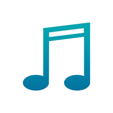 İzole müzik nota simgesi gradyan tasarımı