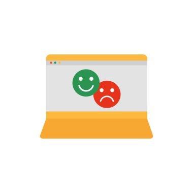 İzole edilmiş dizüstü bilgisayar ve simge düz tasarımına yardım et