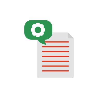 İzole edilmiş belge ve simge düz tasarımına yardım et