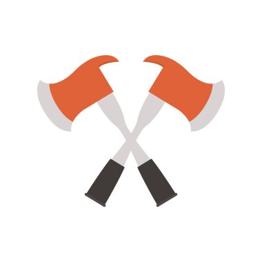 fire axes crossed flat style icon
