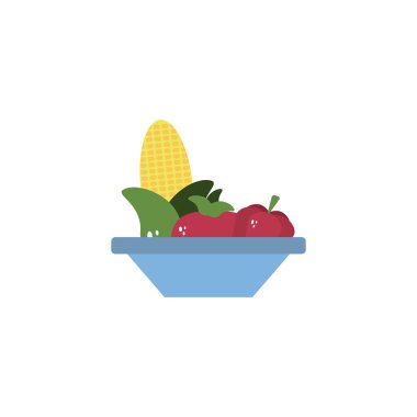 bowl with vegetables flat style icon