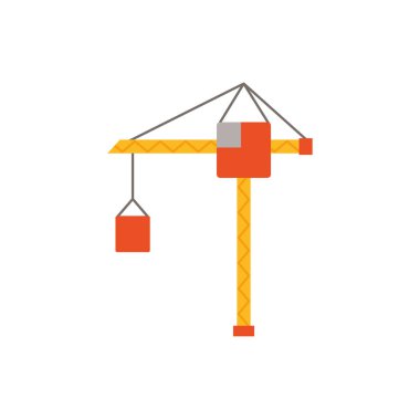 İzole edilmiş vinç düz tasarım.