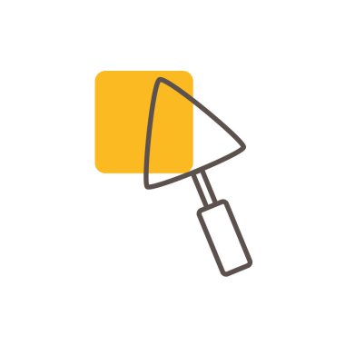 İzole edilmiş inşaat trovel çizgisi tasarımı