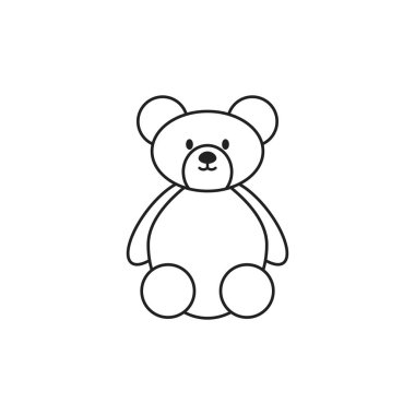 toy bear animal line style icon