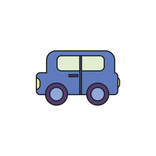 Toy car fill style icon — Vetor de Stock