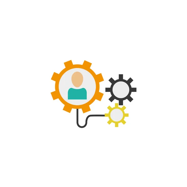 People gears connected idea icon flat style — 图库矢量图片