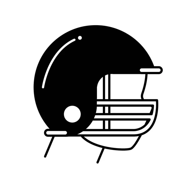 Sport head with american football helmet block line style — Stockvektor