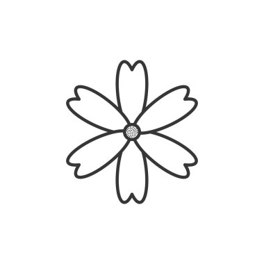 Ayrı çiçek simgesi çizgi tasarımı