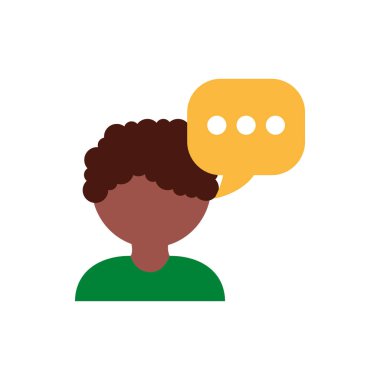 Communication bubble and man icon flat design