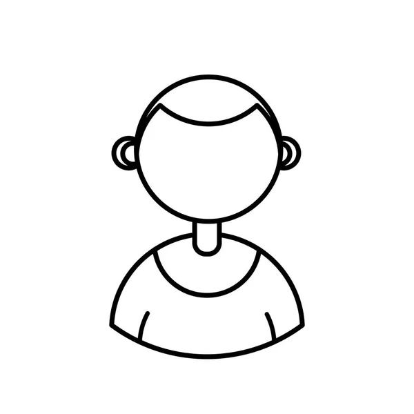 Man character avatar, people line icon — Image vectorielle