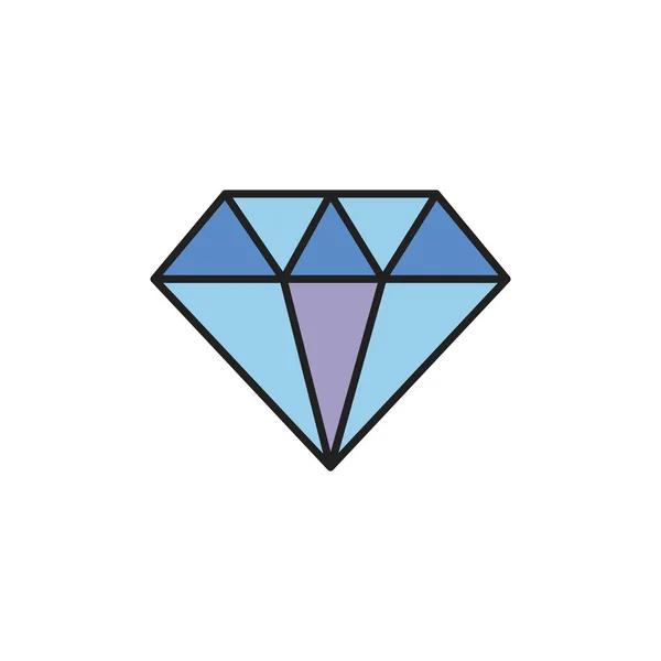 Ícone de diamante isolado preencher design — Vetor de Stock