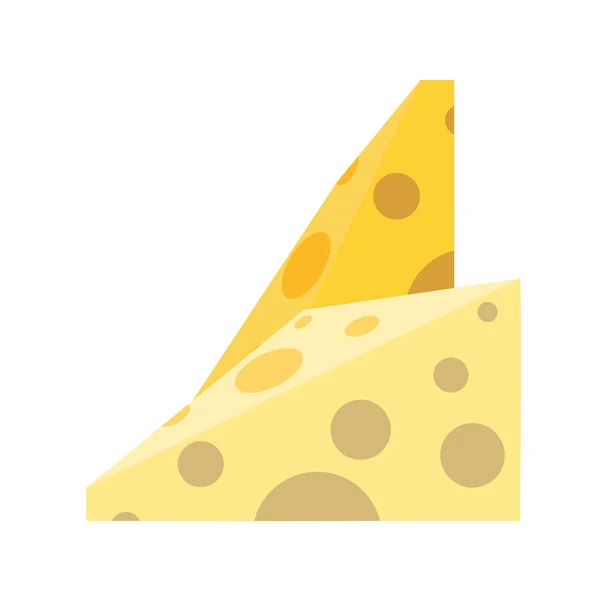 Slices cheese flat style icon — стоковый вектор