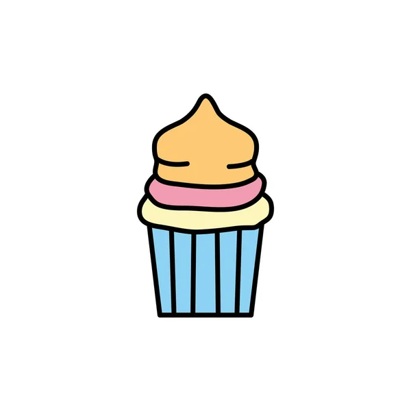 Ícone de muffin doce isolado preencher design — Vetor de Stock