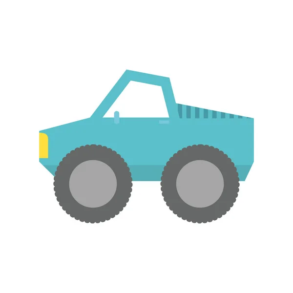 Geïsoleerde pick-up auto pictogram plat ontwerp — Stockvector