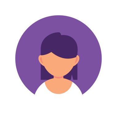 Genç kadın sohbet sanatçısı, düz tasarım ikonu