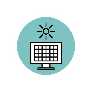 Isolated solar panel icon block design