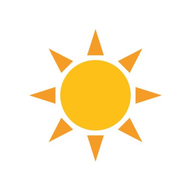 güneş sıcak düz biçim simgesi