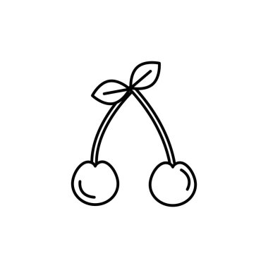 İzole edilmiş kiraz ikonu çizgisi tasarımı